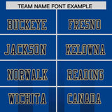 Custom Royal Black Vertical Fine Stripe Gradient Fashion Personalized Team Football Jersey