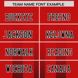 Custom Red Black Vertical Fine Stripe Gradient Fashion Personalized Team Football Jersey