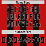 Custom Red Black Vertical Fine Stripe Gradient Fashion Personalized Team Football Jersey