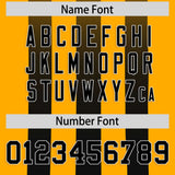 Custom Yellow Black Vertical Fine Stripe Gradient Fashion Personalized Team Football Jersey