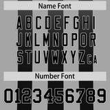 Custom Gray Black Vertical Fine Stripe Gradient Fashion Personalized Team Football Jersey