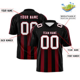 Custom Black Cardinal Vertical Fine Stripe Gradient Fashion Personalized Team Football Jersey