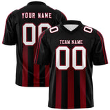Custom Black Cardinal Vertical Fine Stripe Gradient Fashion Personalized Team Football Jersey