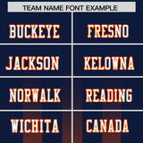 Custom Navy Orange Vertical Fine Stripe Gradient Fashion Personalized Team Football Jersey
