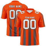 Custom Orange Dark Gray Vertical Fine Stripe Gradient Fashion Personalized Team Football Jersey