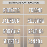 Custom Khaki Dark Gray Vertical Fine Stripe Gradient Fashion Personalized Team Football Jersey