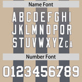 Custom Khaki Dark Gray Vertical Fine Stripe Gradient Fashion Personalized Team Football Jersey