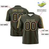 Custom Olive Light Brown Vertical Fine Stripe Gradient Fashion Personalized Team Football Jersey