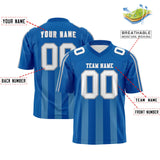 Custom Royal Light Blue Vertical Fine Stripe Gradient Fashion Personalized Team Football Jersey