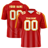 Custom Red Light Red Vertical Fine Stripe Gradient Fashion Personalized Team Football Jersey