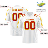 Custom White Gray Vertical Fine Stripe Gradient Fashion Personalized Team Football Jersey