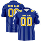 Custom Royal White Vertical Fine Stripe Gradient Fashion Personalized Team Football Jersey