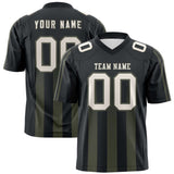 Custom Black Olive Vertical Fine Stripe Gradient Fashion Personalized Team Football Jersey