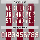 Custom Gray Cardinal Vertical Fine Stripe Gradient Fashion Personalized Team Football Jersey