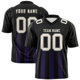 Custom Black Purple Vertical Fine Stripe Gradient Fashion Personalized Team Football Jersey