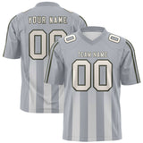 Custom Grey Gray Vertical Fine Stripe Gradient Fashion Personalized Team Football Jersey