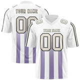 Custom White Purple Vertical Fine Stripe Gradient Fashion Personalized Team Football Jersey