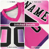 Custom Black Purple Vertical Fine Stripe Gradient Fashion Personalized Team Football Jersey