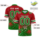 Custom Red Kelly Green Personalized Star Gradient Authentic Football Jersey