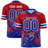 Custom Red Royal Personalized Star Gradient Authentic Football Jersey