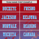 Custom Red Light Blue Personalized Star Gradient Authentic Football Jersey