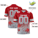 Custom Red Red Personalized Star Gradient Authentic Football Jersey