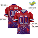 Custom Red Purple Personalized Star Gradient Authentic Football Jersey
