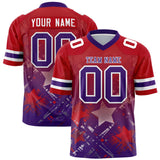 Custom Red Purple Personalized Star Gradient Authentic Football Jersey