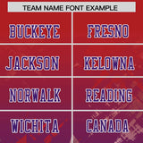 Custom Red Purple Personalized Star Gradient Authentic Football Jersey