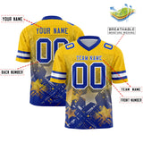 Custom Gold Royal Personalized Star Gradient Authentic Football Jersey