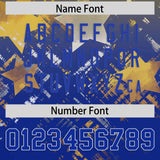 Custom Gold Royal Personalized Star Gradient Authentic Football Jersey