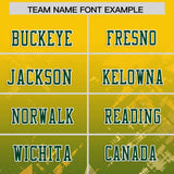 Custom Gold Green Personalized Star Gradient Authentic Football Jersey