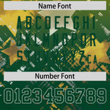 Custom Gold Green Personalized Star Gradient Authentic Football Jersey