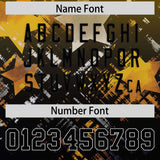 Custom Yellow Black Personalized Star Gradient Authentic Football Jersey