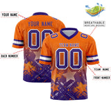 Custom Orange Purple Personalized Star Gradient Authentic Football Jersey