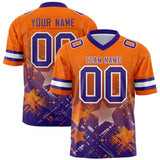 Custom Orange Purple Personalized Star Gradient Authentic Football Jersey