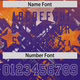 Custom Orange Purple Personalized Star Gradient Authentic Football Jersey