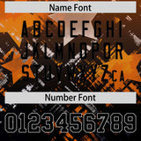 Custom Orange Black Personalized Star Gradient Authentic Football Jersey