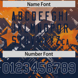 Custom Orange Navy Personalized Star Gradient Authentic Football Jersey