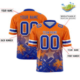 Custom Orange Royal Personalized Star Gradient Authentic Football Jersey