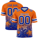Custom Orange Royal Personalized Star Gradient Authentic Football Jersey