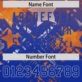 Custom Orange Royal Personalized Star Gradient Authentic Football Jersey