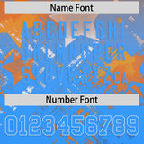 Custom Orange Light Blue Personalized Star Gradient Authentic Football Jersey