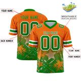 Custom Orange Kelly Green Personalized Star Gradient Authentic Football Jersey