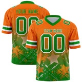 Custom Orange Kelly Green Personalized Star Gradient Authentic Football Jersey