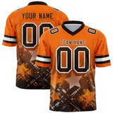 Custom Orange Brown Personalized Star Gradient Authentic Football Jersey