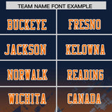Custom Navy Orange Personalized Star Gradient Authentic Football Jersey