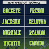 Custom Navy Neon Green Personalized Star Gradient Authentic Football Jersey