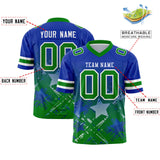 Custom Royal Kelly Green Personalized Star Gradient Authentic Football Jersey