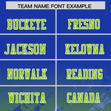 Custom Royal Neon Green Personalized Star Gradient Authentic Football Jersey